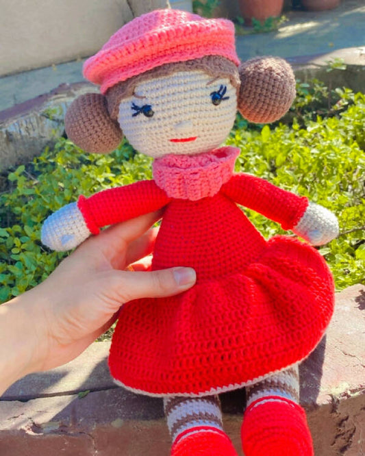 Handmade By Noha Handmade Crochet Doll Nana Height 30cm weight 100 grame