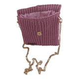 Fashion Stitch Women's Small Purple Crochet Cross Bag For Ladies & Teenagers