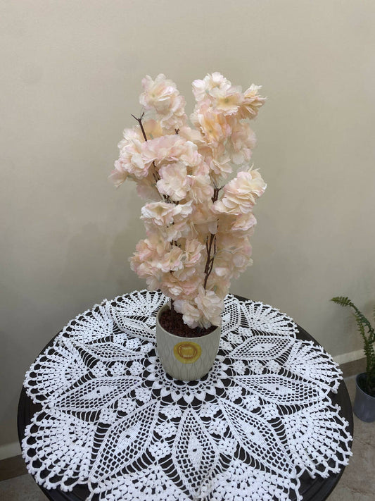 Massa Flowers Apricot Flowers With Ceramic Pot 50cm