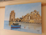 Mohammad Houmani Art Lebanese Handmade Sidon Sea Fortress 100 x 70 cm