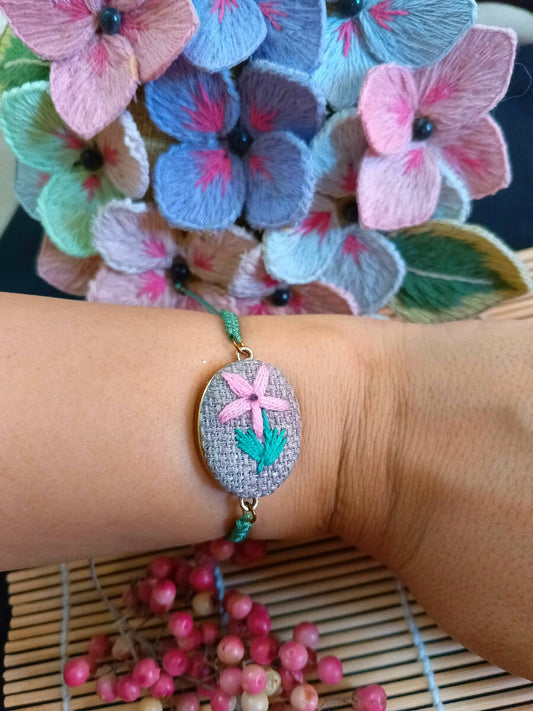 Khayet w Tara Handmade Embroidery Floral Bracelets