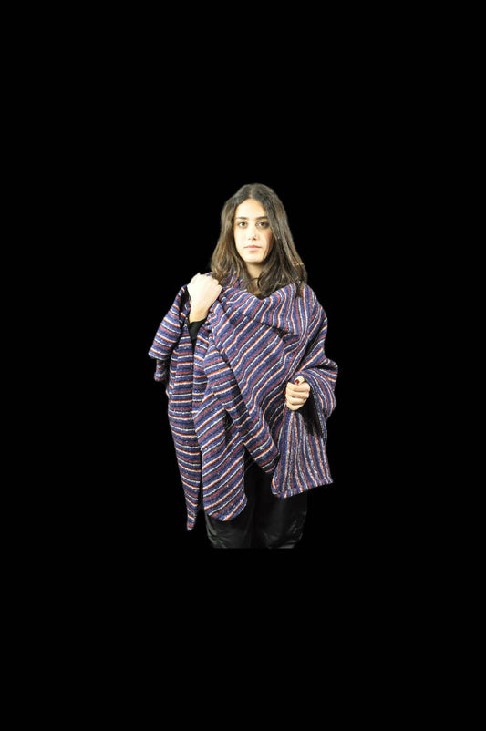 Rita Raphael Heavy Wool Striped Poncho