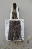 Reya Women's Tote Bag with Macramé Knots