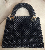 Lulua Stitches Handmade Medium Black Bag