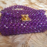 Lulua Stitches Handmade Purple Beaded Bag