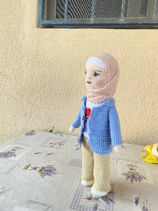 Handmade By Noha Handmade Crochet Doll Zahraa lenght 35cm Weight 120 gr