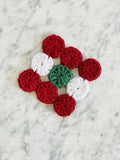 Roudainas Art Crochet Coasters Lebanese Flag