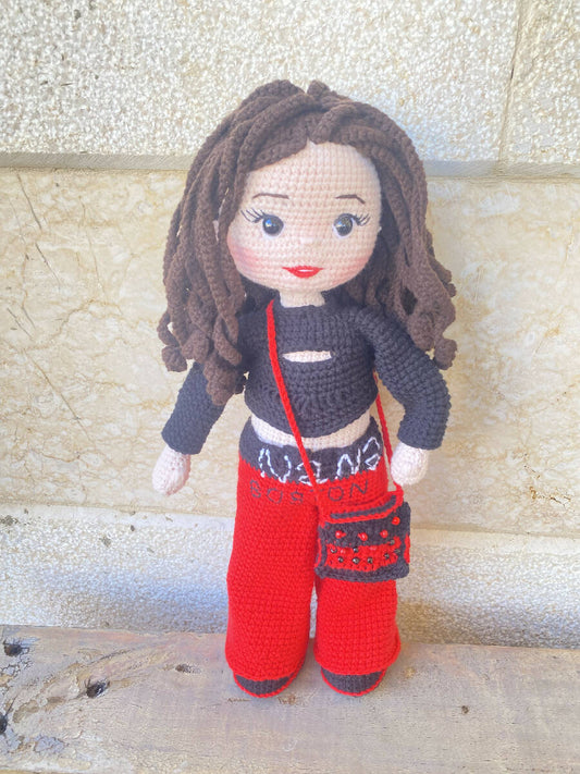 Handmade By Noha Handmade Crochet Doll Ivana weight 90gr Height 35 Cm
