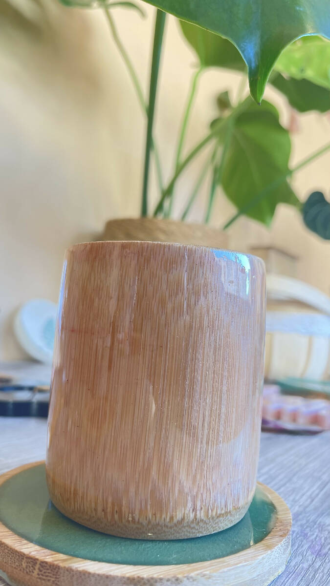 Julyana Chehab Handmade Artizan-Wood-Ready Epoxy Cup 10 cm Height/D: 6 cm
