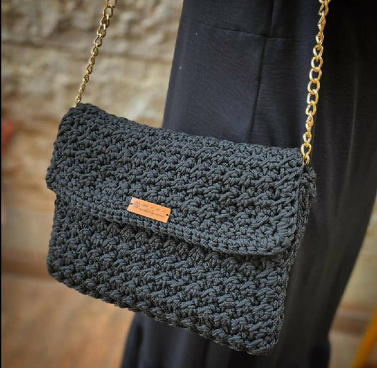 Crochet By Mona Handmade Black Bag