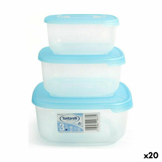 Set of lunch boxes Tontarelli Squared 3 Pieces (20 Units)
