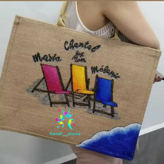 handi___made Customized Hand Painted Beach Bags