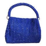 Le Caro Craft Blue Crystals Handbag For Woman