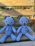 Handmade By Noha Handmade Crochet Blue Bear height 30cm weight 100 gr