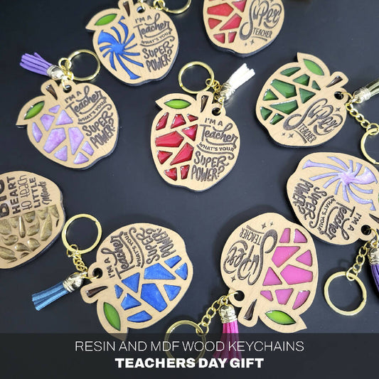 Karouns Teachers Day Resin & MDF Keychains