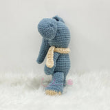 Loulicrafts Baby Kids Handmade Crochet Elephant Blue Toy 35cm