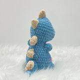 Loulicrafts Kids Handmade Crochet Blue Dinosaur Toy 25cm