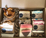 Glow & GO Box 6 Organic Handmade Face Soap & Scented Candle Special Gift