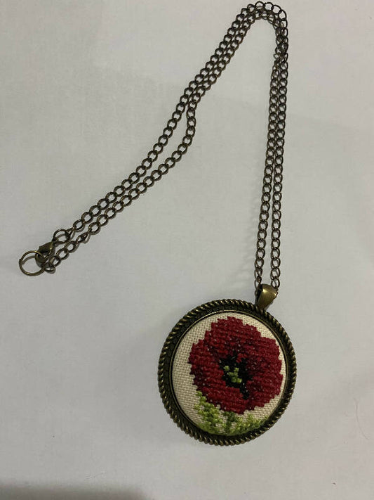 By Joudane Handmade Necklace Cross Stitch