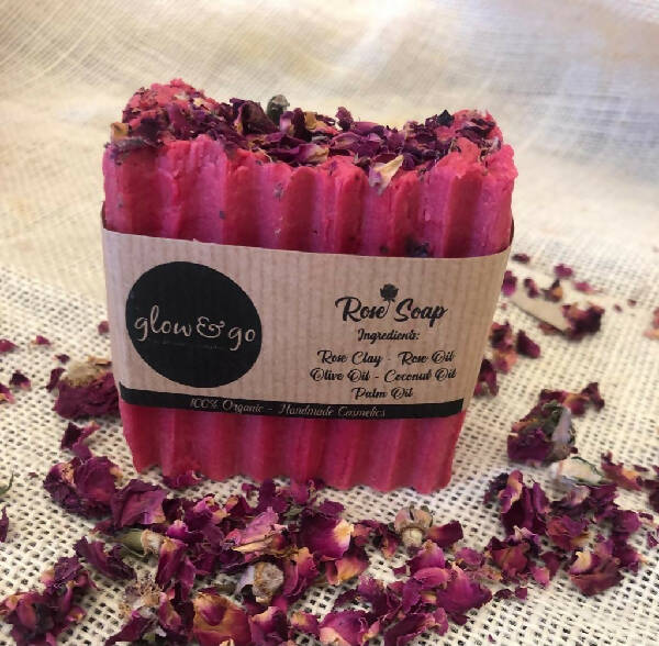 Glow & Go Organic Handmade Face Soap Rose Soap 115g