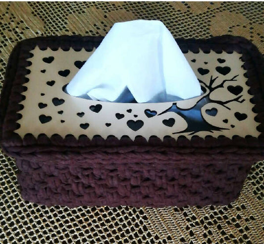 Maison du crochet tissue box brown /علبة منديل ورقي