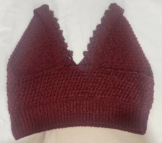 It’s So Yarn Handmade Crochet V-Neck Crop Top M