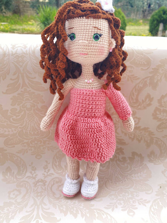 Handmade By Noha Handmade Crochet Doll "Aya" height 30cm weight 100 grame