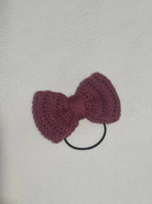 It's So Yarn Handmade Crochet Bow Hair Tie 10 cm