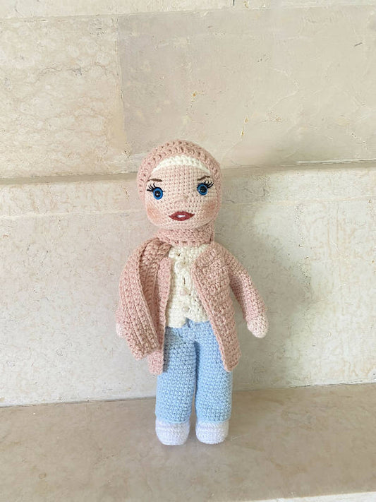 Handmade By Noha Handmade Crochet Doll Fatima weight 100 gr Height 30cm