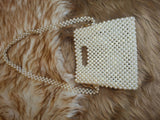 Lulua Stitches Handmade Off-White Pearl Bag