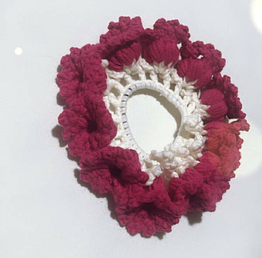 It's So Yarn Handmade Crochet Flower Donut Hair Tie