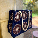 Crochet by Mona Handmade Square Glower Crochet Handbag Diameter dimensions 30x45cm