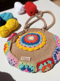 Crochet by Mona Handmade Flower Crochet Handbag Diameter 33cm