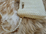 Lulua Stitches Handmade Off-White Pearl Bag