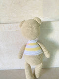 Handmade By Noha Handmade Crochet Bear with Bag height 25cm weight 90 g