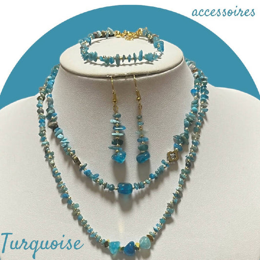 Accessoires by Madeleine Handmade Jewelry High Quality Goldplated Beads Real Stones “Turquoise “