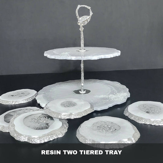 Karoun's Resin Set (Two Tier Stand Tray - 6 Coasters)