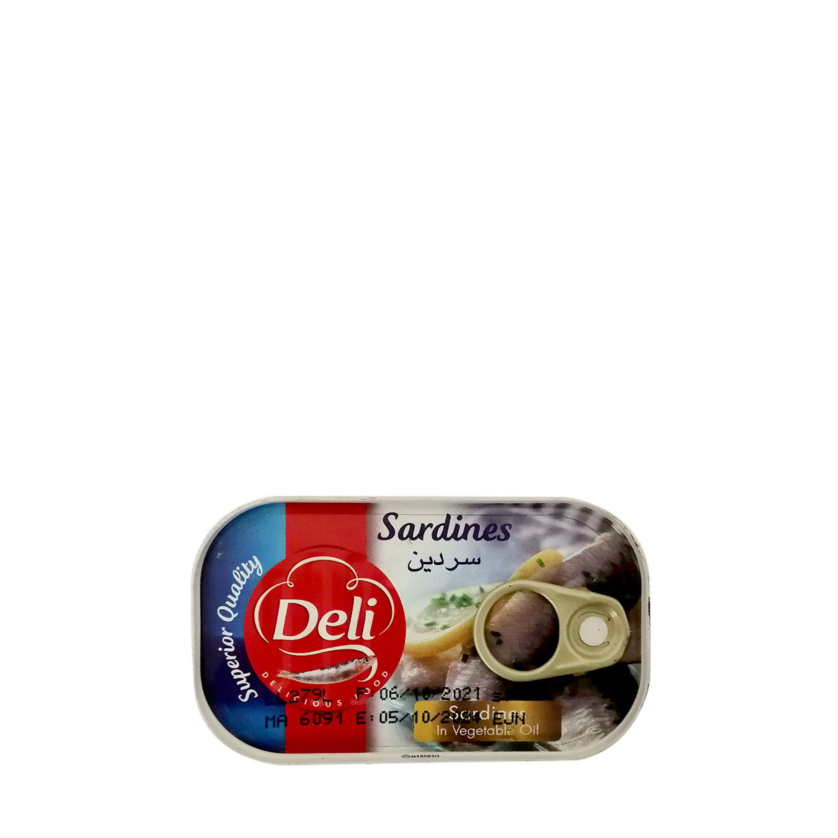 Deli sardine In Vegetable Oil 125 g ديلي سردين بالزيت النباتي