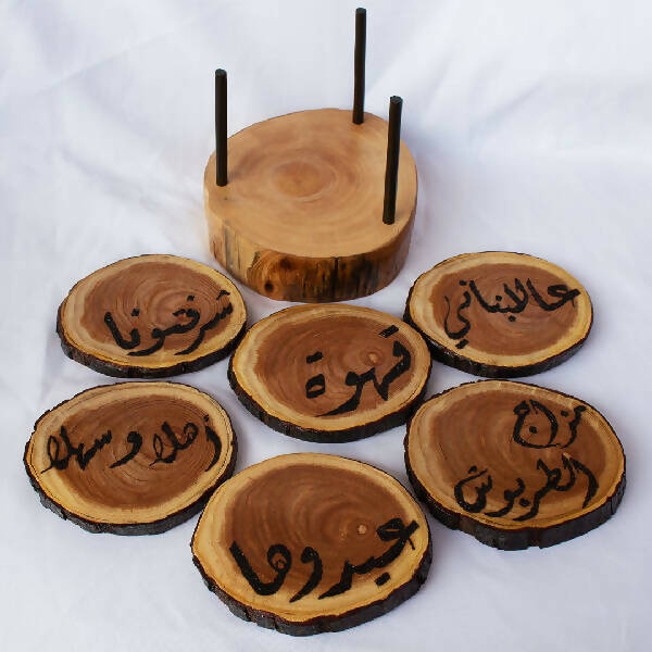 Yanart Studio Handmade Wooden Coasters Set With A Box