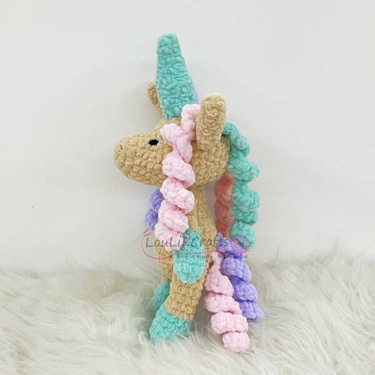 Loulicrafts Kids Handmade Crochet Unicorn Toy 30 cm