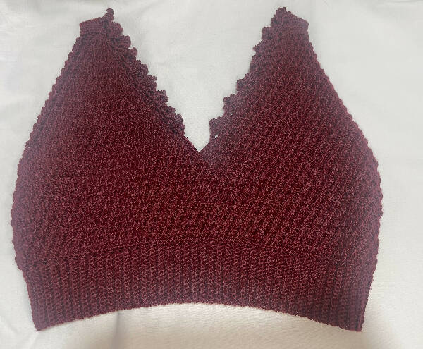 It’s So Yarn Handmade Crochet V-Neck Crop Top M