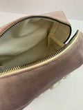 Dania's Knits Embroidered Velvet Boxy Toiletry Bag