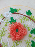 Divine Threads Handmade Floral Wreath Embroidery Hoop Art / 24 cm