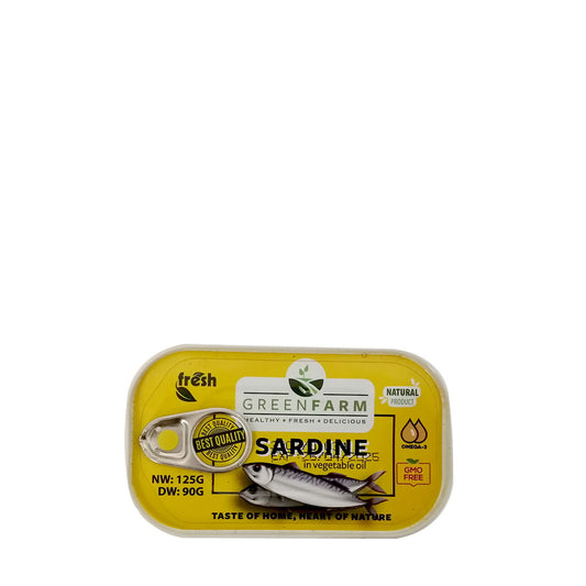 Green Farm Sardine In Vegetable Oil 125 g المزرعة الخضراء سردين بالزيت النباتي