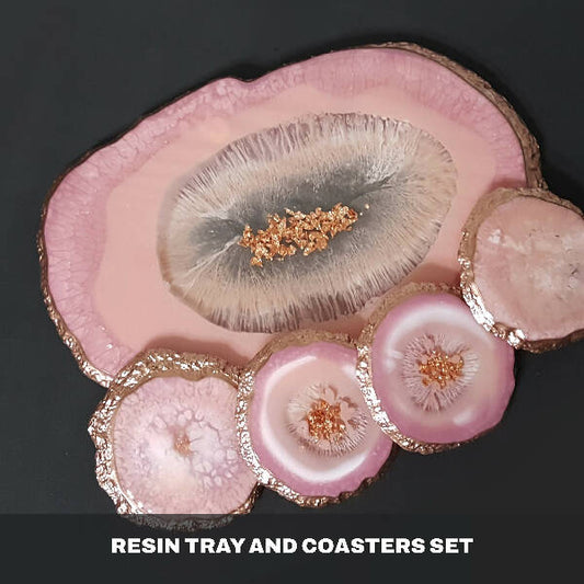 Karoun's Resin Serving Tray and Coasters Set