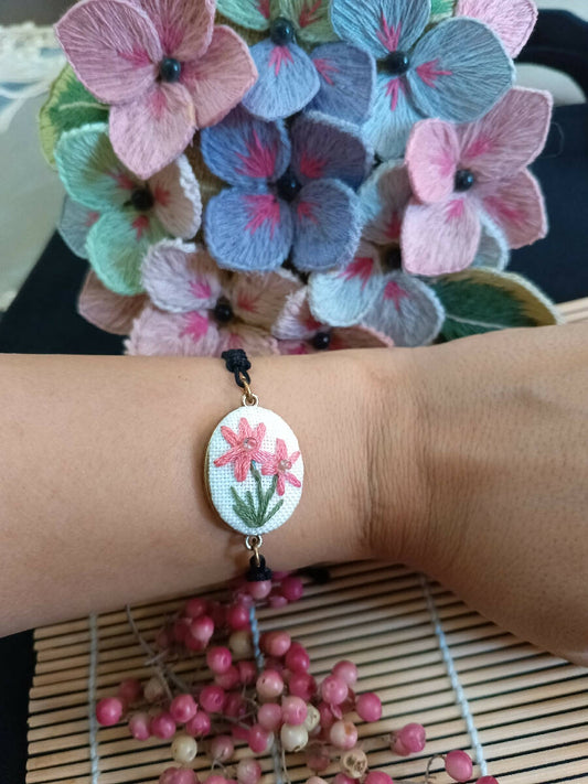 Khayet w Tara Handmade Embroidery Floral Bracelet