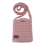 Fashion Stitch Women's Small Pink Crochet Cross Bag For Ladies