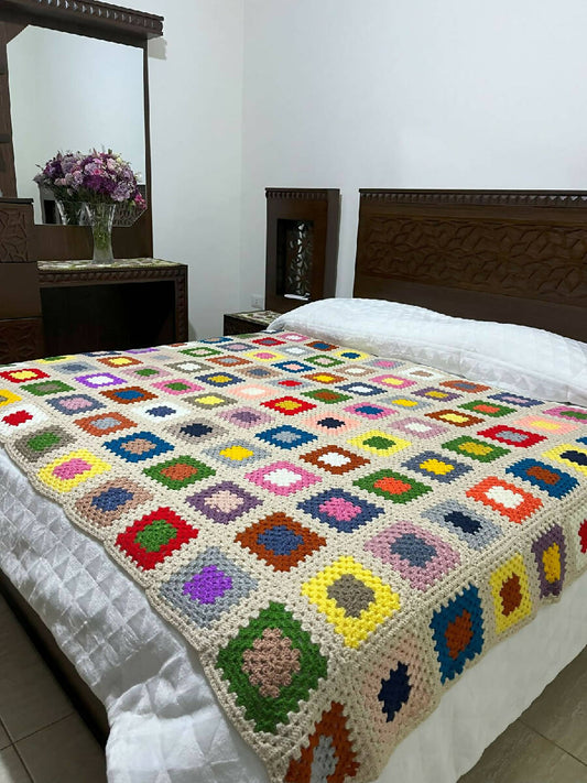Halartizian Handmade Crochet Single Bed Cover