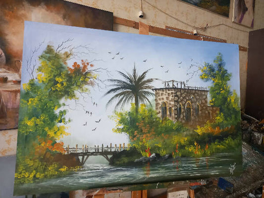 Mohammad Houmani Art Lebanese Handmade Painting Inspired by The Lebanese Heritage 110 x 70 cm