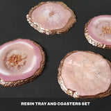 Karoun's Resin Serving Tray and Coasters Set